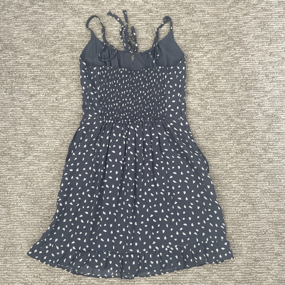 Abercrombie & Fitch Blue Sundress with White Polka Dots and Pockets - Picture 5 of 7
